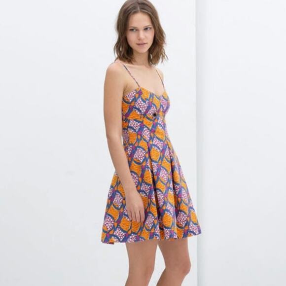 Zara Dresses & Skirts - Zara Womens Tribal Print Open Back Mini Dress Medium